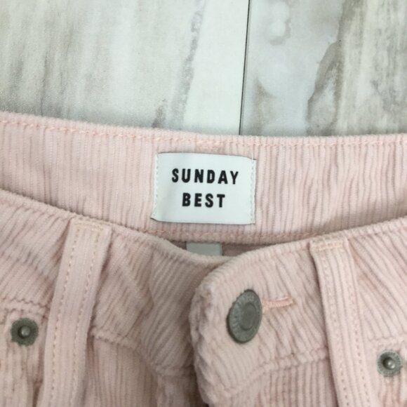 Aritzia Sunday Best High Rise Light Pink Corduroy Jean 2 - Picture 8 of 10